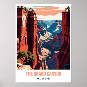 Poster Le Grand Canyon, Arizona, USA Illustration moderne