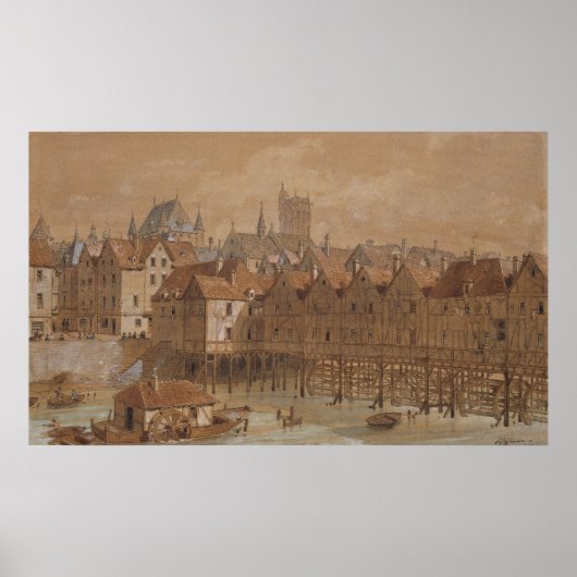 Poster Le Grand Chatelet et le Pont aux Meuniers (Devant)