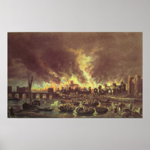 Poster Le grand incendie de Londres, 1666
