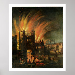 Poster Le grand incendie de Londres (septembre 1666) avec