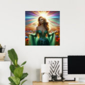 Poster Le grand mur de robe verte 40x40 (Bureau à domicile)