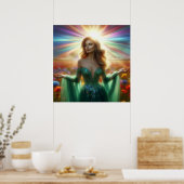 Poster Le grand mur de robe verte 40x40 (Cuisine)