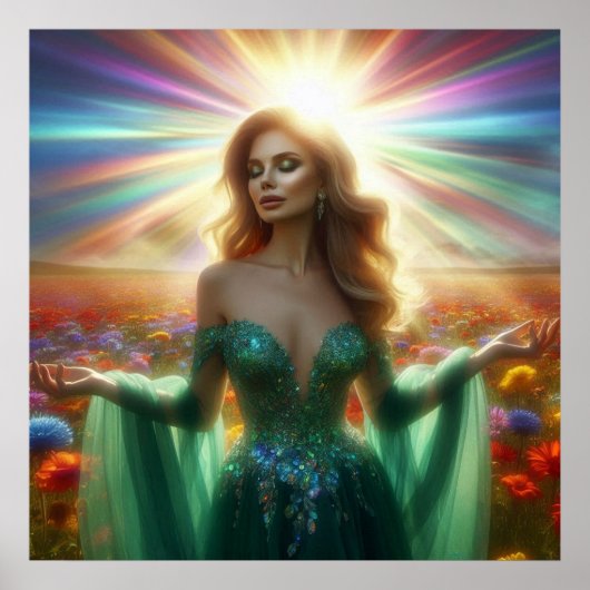 Poster Le grand mur de robe verte 40x40 (Devant)