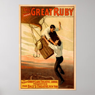 Poster Le Grand Rubis, 1899. Théâtre Vintage