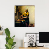 Poster Le grand serviteur de Vermeer pourrissant du lait  (Bureau à domicile)