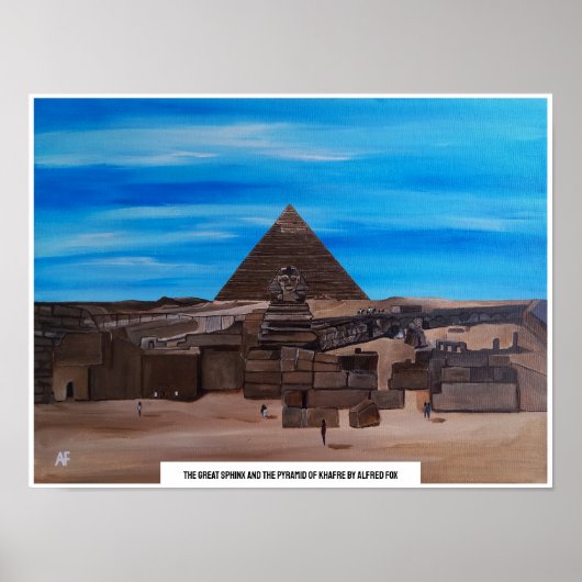 Poster Le Grand Sphinx et la Pyramide de Khafre (Devant)