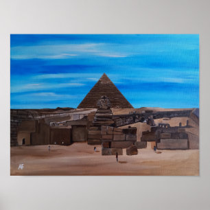 Poster Le Grand Sphinx et la Pyramide de Khafre