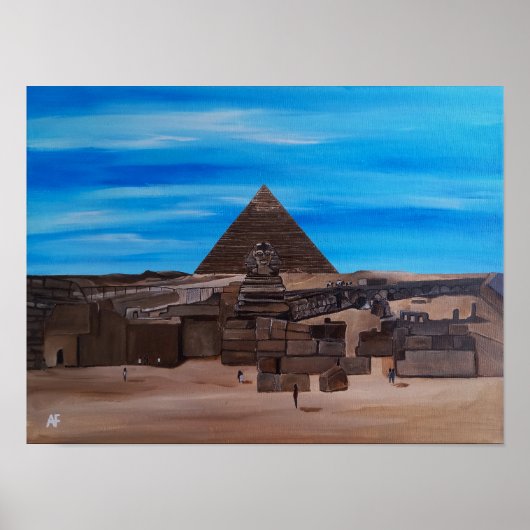 Poster Le Grand Sphinx et la Pyramide de Khafre (Devant)