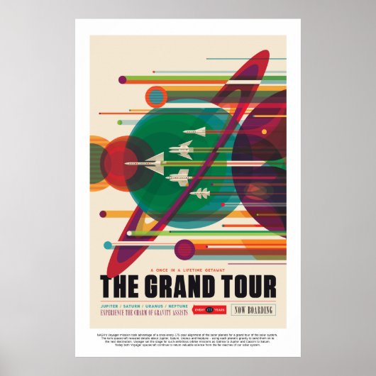 Poster Le Grand Tour Jupiter Saturn Uranus et Neptune (Devant)