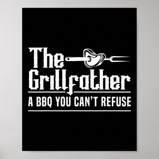 Poster Le Grillfather BBQ Gril Grillmaster Rbecue (Devant)