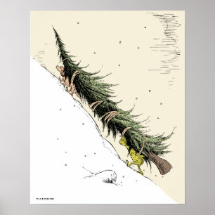 Poster Le Grinch et Max ramènent le sapin de Noël
