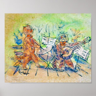 Poster Le groupe de Cats, Louis Wain
