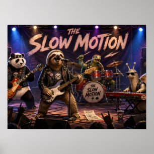 Poster Le Groupe de Rock Animaux Drôles au Ralenti Poste