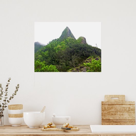 Poster Le haut de l'affiche Pali Lookout sur Oahu (Cuisine)