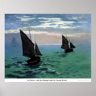 Poster Le Havre - sortie des bateaux de pêche par Claude 