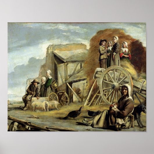 Poster Le Haycart, ou Retour de Haymaking, 1641 (Devant)