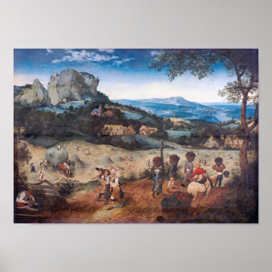 Poster Le Haymaking, Pieter Bruegel (Devant)