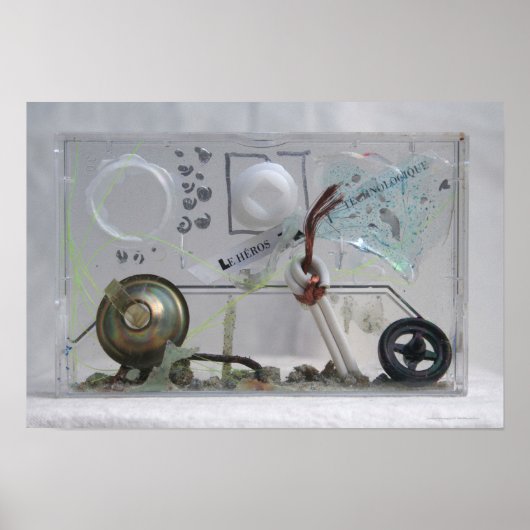 Poster Le Heros Technologique K7 1986 Geek multimédia mix (Devant)