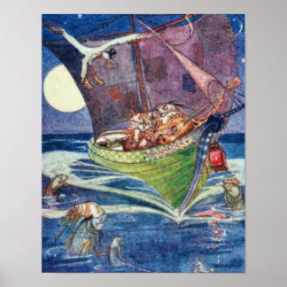 Poster Le Hibou et le Chat William Pogany Beaux-Arts