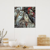 Poster "Le hibou et les oiseaux" par Arthur Rackham (Cuisine)