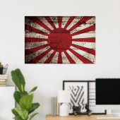 Poster Le Japon lève le drapeau du soleil sur le vieux gr (Bureau à domicile)