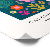 Poster Le Jardin 05 Fleurs Abstraites Marine Bleu Floral (Coin)