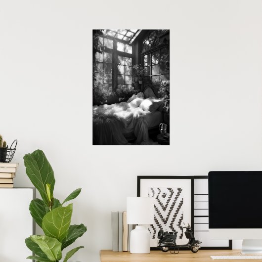 Poster Le jardin boudoir B&W photo (Bureau à domicile)