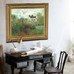 Poster Le jardin de l'artiste à Argenteuil par Claude Mon<br><div class="desc">Le Jardin de l'Artiste à Argenteuil (Un coin du Jardin avec Dahlias), 1873 est un tableau de Claude Monet représentant une banque de buissons fleuris, peut-être roses, qui remplit la plupart d'un jardin clos devant une maison blanche. La scène est créée à l'aide de touches visibles et de traits de...</div>