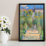 Poster Le jardin de l'artiste à Vétheuil par Claude Monet<br><div class="desc">Le jardin de l'artiste à Vétheuil est peint par Claude Monet avec un petit enfant qui nous fait face sur un chemin ensoleillé qui longe le centre d'un jardin dominé par des tournesols jaunes et oranges brûlées. Derrière l'enfant, une femme et un autre enfant se tiennent sur les marches. La...</div>