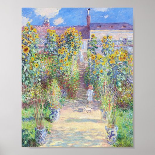 Poster Le jardin de l'artiste à Vétheuil par Claude Monet (Devant)