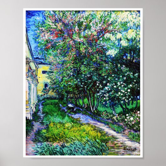 Poster Le Jardin de l'Asile à Saint-Rémy, Van Gogh (Devant)