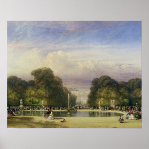 Poster Le jardin des Tuileries, avec l'Arc de Triomphe à