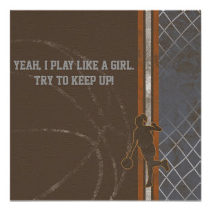 Poster Le jeu aiment un basket-ball de fille