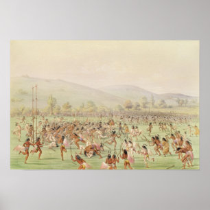 Poster Le jeu de boule indien, c.1832