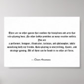 Poster Le jeu de rôles est unique (Devant)