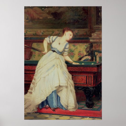 Poster Le jeu des billards, 19ème siècle (Devant)
