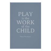 Poster Le jeu est l'oeuvre de l'enfant Maria Montessori (Devant)