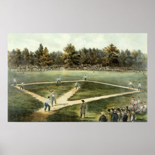 Poster Le jeu national américain du base-ball
