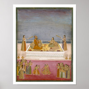 Poster Le jeune empereur de Mughal Muhammad Shah à un