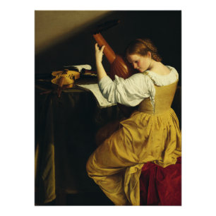 Poster Le Joueur de Luth par Orazio Gentileschi Art