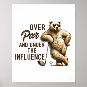Poster Le Joueur Golf Par Tee Au-Dessus De Par Et Sous