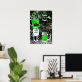 POSTER LE JOUR DE SAINT PATRICK CAT WITH GREEN IRISH (Bureau à domicile)