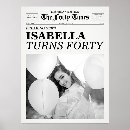 Poster Le journal Quarty Times 40e anniversaire (Devant)