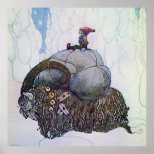 Poster « Le Julbock » Chèvre de Noël par John Bauer