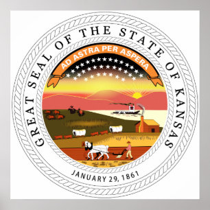 Poster Le Kansas, Etats-Unis