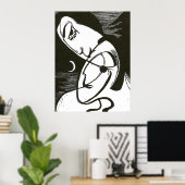 Poster Le Kiss By Moonlight et Ocean (Bureau à domicile)