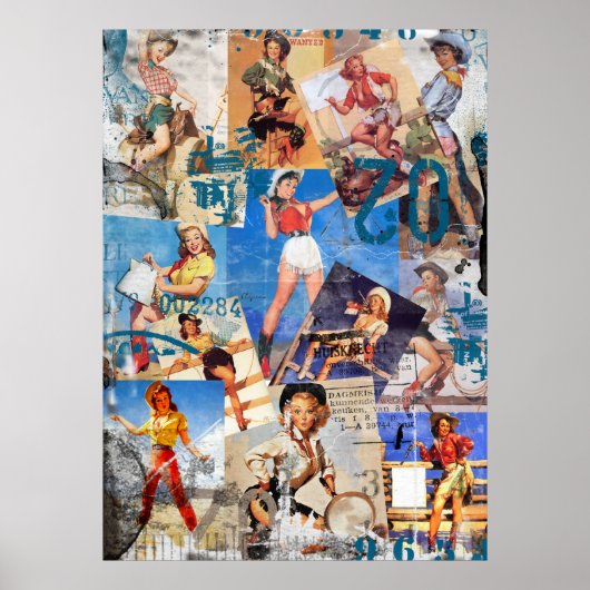 Poster Le Kitsch Bitsch : Détruit Cowgirl Pin-Up No.1 (Devant)