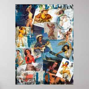 Poster Le kitsch Bitsch : Pin- détruit No.2 de cow-girl