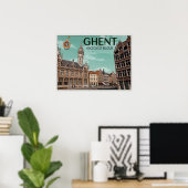Poster Le Korenmarkt - Gand (Bureau à domicile)