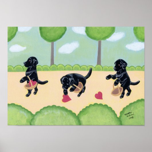 Poster Le Labrador noir dans l'artisanat forestier (Devant)